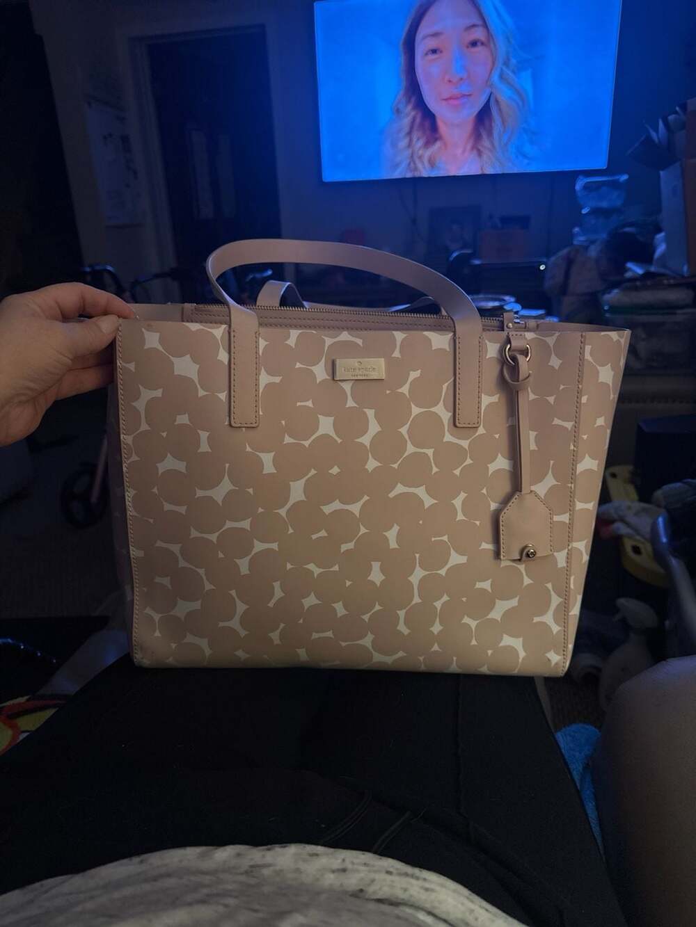 Kate Spade Margaux Large Tote Bag Jumbo Pop Dot Pink White